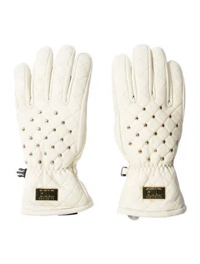 Pre-owned Goldbergh Leather Studded Gloves In Gold