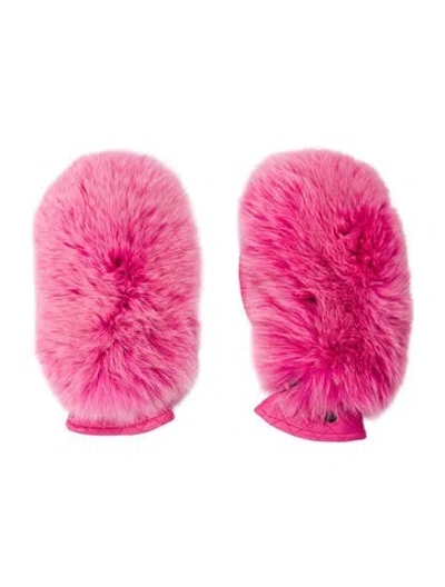 Pre-owned Goldbergh Leather Winter Gloves In Pink