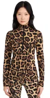 Goldbergh Womens Leona Jaguar-print Stretch-jersey Ski Top 7250 Jaguar Xl In Jaguar