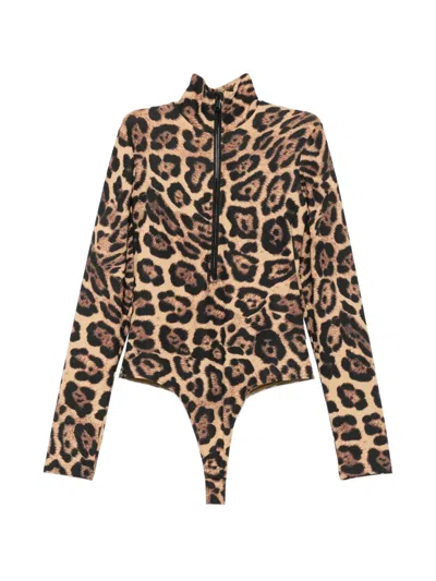 Goldbergh Leopard-print Bodysuit In Brown