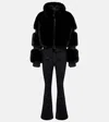Goldbergh Lieke Faux Fur-trimmed Ski Jumpsuit In Black