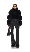 Goldbergh Lieke Belted Faux-fur Ski Suit In 黑色