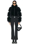 Goldbergh Lieke Belted Faux-fur Ski Suit In Black