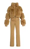 Goldbergh Lieke Vegan Fur Stretch-nylon Ski Suit In Brown