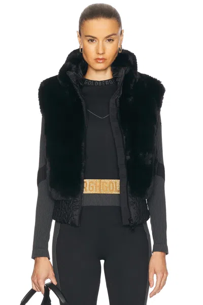 Goldbergh Sophia Faux Fur Bodywarmer Vest In Black