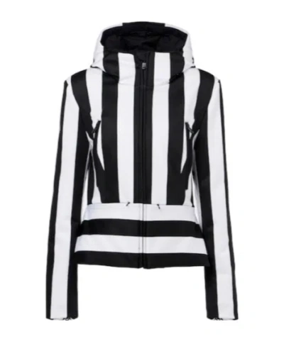 Goldbergh Linea Striped Down Ski Suit In Black