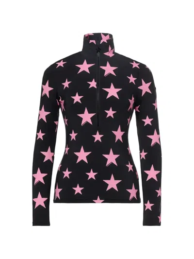 Goldbergh Lunaria Star-print Half-zip Sweatshirt In Black