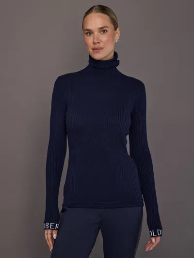 Goldbergh Mira Long Sleeve Knit Sweater In Blue