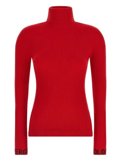 Goldbergh Mira Ribbed High-neck Sweater In Red