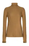 Goldbergh Mira Ribbed-knit Turtleneck Sweater In Brown
