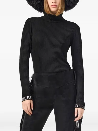 Goldbergh Mira Ribbed-knit Roll-neck Sweater In Black
