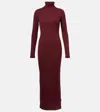 Goldbergh Mireille Ribbed-knit Turtleneck Midi Dress In Orange