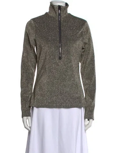 Pre-owned Goldbergh Mock Neck Long Sleeve Top In Gold/metallic