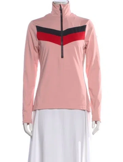 Pre-owned Goldbergh Mock Neck Long Sleeve Top In Pink