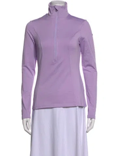 Pre-owned Goldbergh Mock Neck Long Sleeve Top In Purple