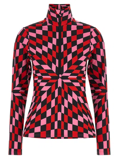 Goldbergh Chesu Printed Stretch-jersey Ski Top In Pink