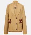 Goldbergh Nora Intarsia Wool-blend Cardigan In Brown