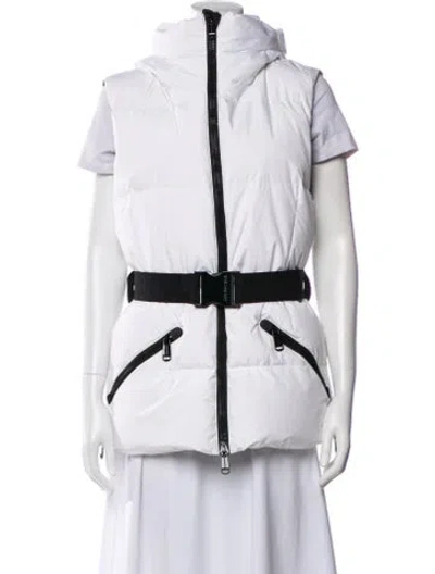 Pre-owned Goldbergh Nylon Colorblock Pattern Down Jacket In White