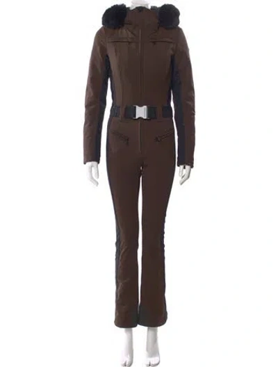 Pre-owned Goldbergh Nylon Mock Neck Jumpsuit In Brown