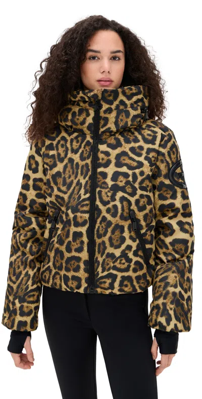 Goldbergh Pantera Leopard-print Hooded Padded Recycled Down Ski Jacket In Animal Print