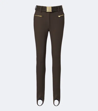Goldbergh Paris Belted Stirrup Ski Pants In Brown