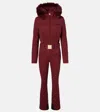 Goldbergh Parry Belted Down Ski Suit In Burgundy