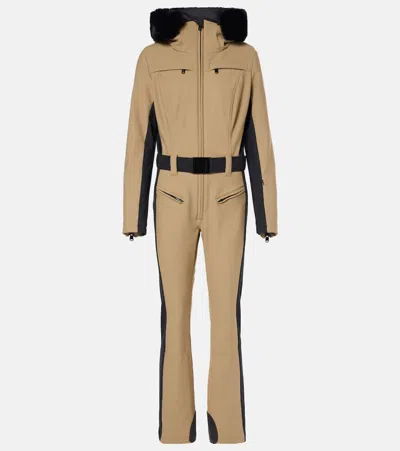 Goldbergh Parry Faux Shearling-trimmed Snowsuit In Marmottes