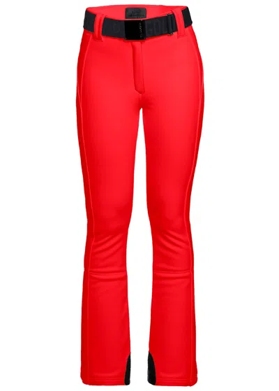 Goldbergh Pippa Belted Bonded Fleece Ski Trousers In Red