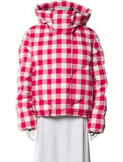 Pre-owned Goldbergh Plaid Print Down Jacket In Red