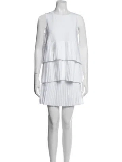 Pre-owned Goldbergh Pleated Accents Skirt Set In White