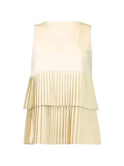 Goldbergh Pleated Layered Bellavita Top In Neutral