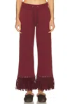Goldbergh Reign Wide Leg Track Pant In Burgundy