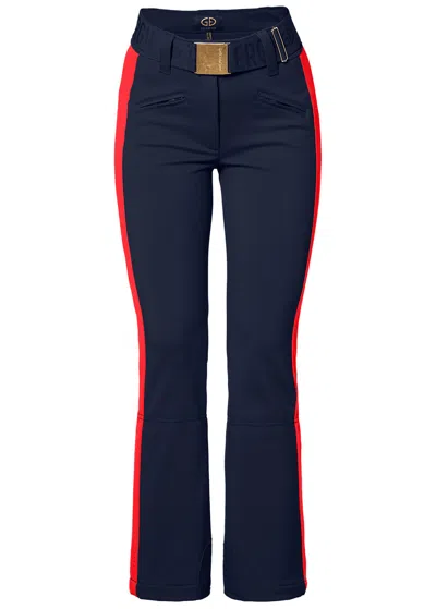 Goldbergh Roccia Stripe Softshell Slim-leg Ski Pants In Blue