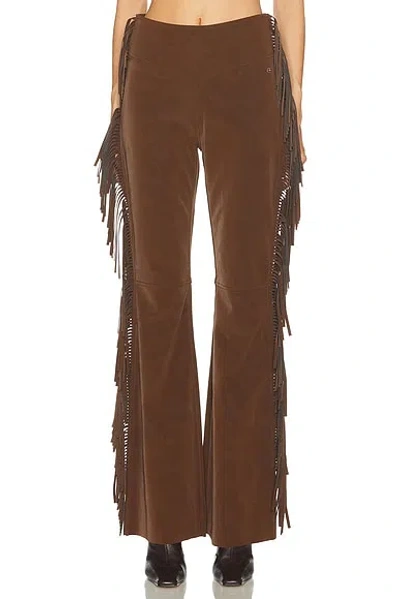 Goldbergh Rumi Fringed Faux Suede Ski Pants In Brown