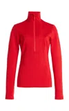 Goldbergh Serena Stretch-tech Quarter-zip Ski Top In Red