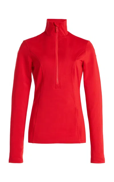 Goldbergh Serena Stretch-tech Quarter-zip Ski Top In Red