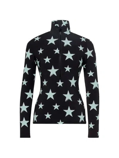 Goldbergh Star-print Half-zip Sweatshirt In Black