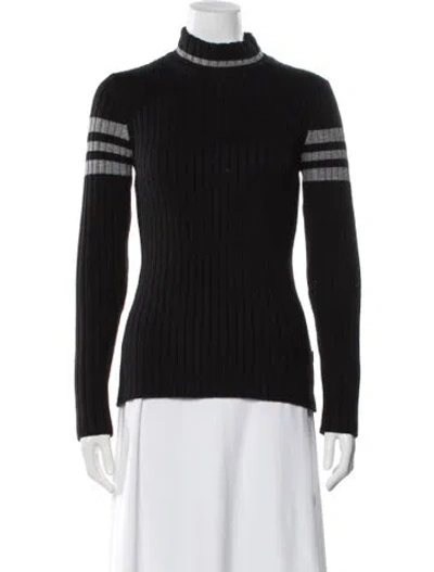 Pre-owned Goldbergh Striped Turtleneck Sweater In Black