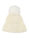 Goldbergh Pompom Ribbed Beanie In White