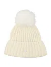 Goldbergh Una Beanie With Pompon In Chunky Knit In Neutral