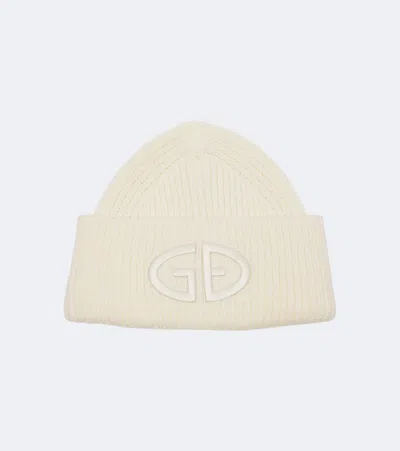 Goldbergh Valerie Embroidered Ribbed-knit Beanie In White