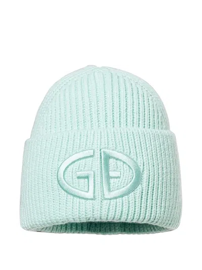 Goldbergh Valerie Ribbed-knit Logo-embroidered Beanie Hat In Blue