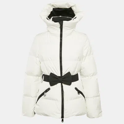 Pre-owned Goldbergh White Synthetic Bow Detail Belt Down Ski Jacket S