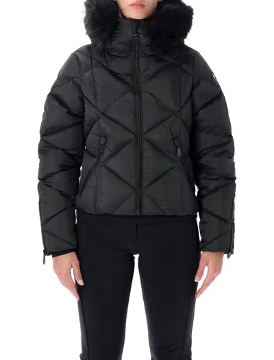 Goldbergh Harumi Plush-trimmed Recycled Shell Ski Jacket In Black