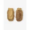 Goldbergh Womens 7484 Caramello Hill Faux-fur Leather Mittens In Brown
