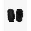 Goldbergh Womens 9000 Black Hill Faux-fur Leather Mittens In Black