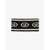 Goldbergh Womens 9017 Black/cream Tiara Logo-intarsia Wool Headband