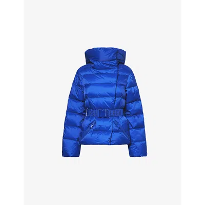 Goldbergh Womens Bea Hooded Belted Regular-fit Recycled-polyamide Down Jacket 5634 Dazzling Blue