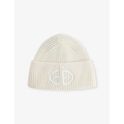 Goldbergh Womens Valerie Brand-embroidery Knitted Beanie 8000 Whit In 8000 White