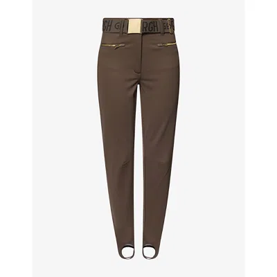Goldbergh Womens Paris Stirrup Softshell Ski Trousers Army In Brown